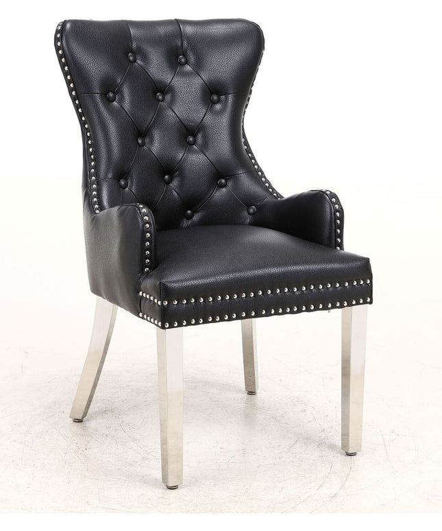 Pair(2pc) of Rebecca Leather Dining Chairs in 4 diffrent colors