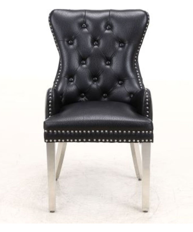 Pair(2pc) of Rebecca Leather Dining Chairs in 4 diffrent colors
