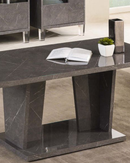 Vittoria Dark-Grey Marble Effect Italian Coffee Table