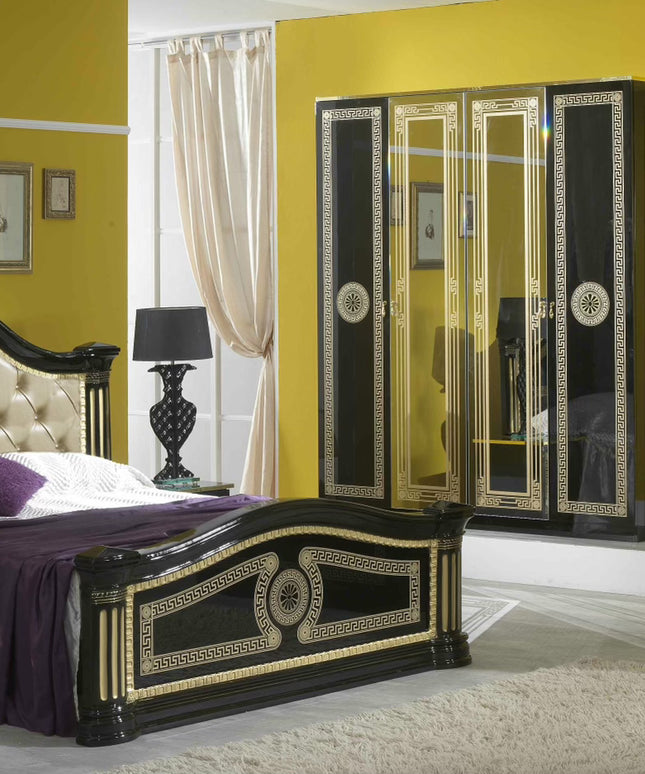 New Serena Black-Gold Bedroom Set
