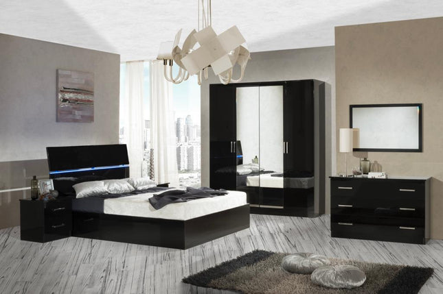 Simona Black Italian Bedroom Set