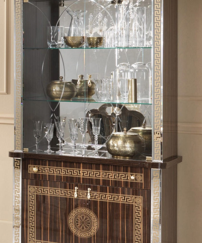 New Venus Walnut-Gold 2 Door Cabinet