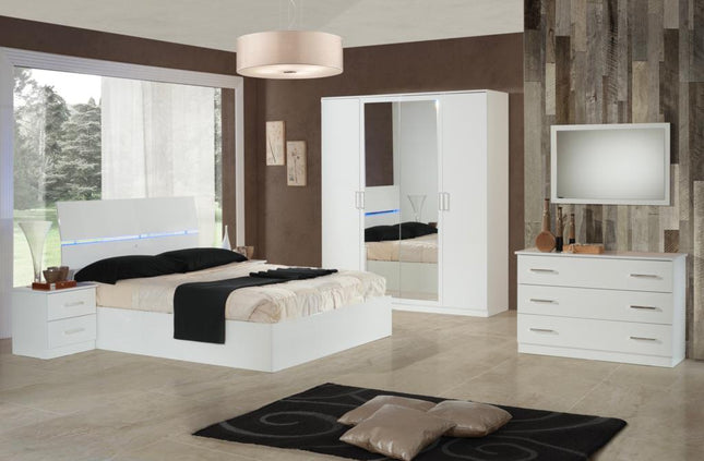 Simona White Italian Bedroom Set