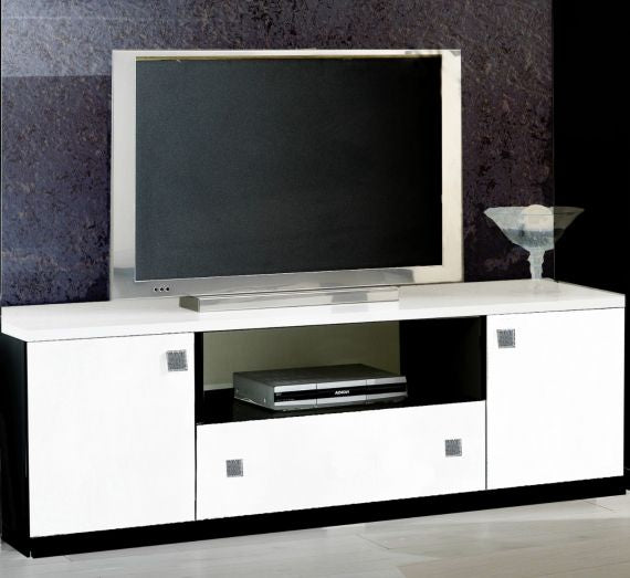 Elisa Italian white-Black TV Stand and Plasma