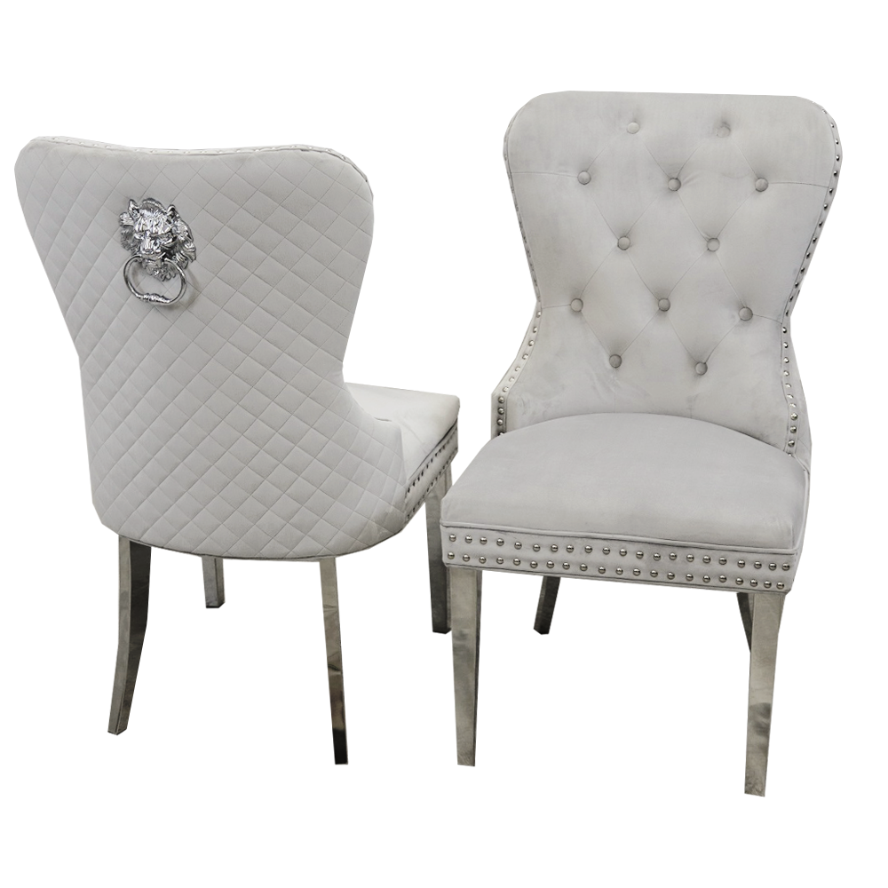 Mayfair Leather Dining Chairs Plain Back/Square Knocker – Billboard ...