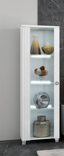 Elite 1 Left Door Glass Cabinet With LED Lights