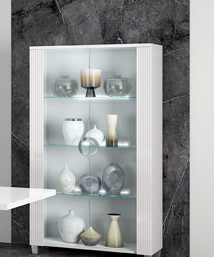 Elite 2 Doors Glass Cabinet With LED Lights