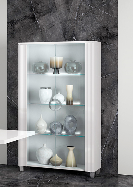 Elite 2 Doors Glass Cabinet With LED Lights