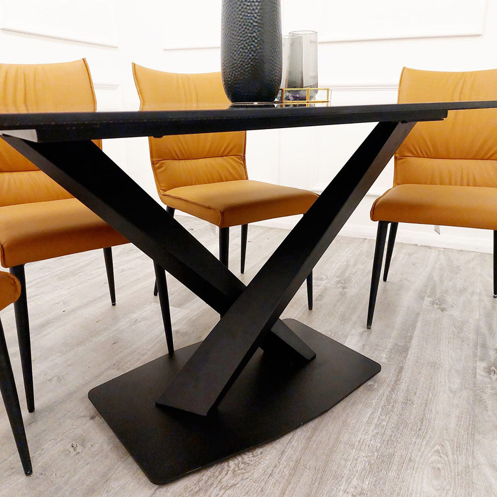 Apollo Table Base Apollo 1.6 Black Dining Table with Black Sintered Stone – Billboard ...