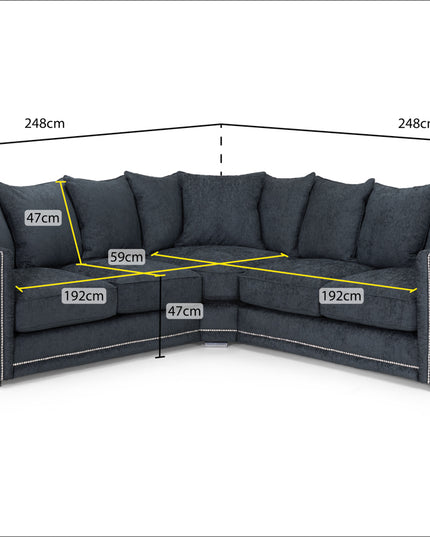 Bentley Charcoal Corner Sofa