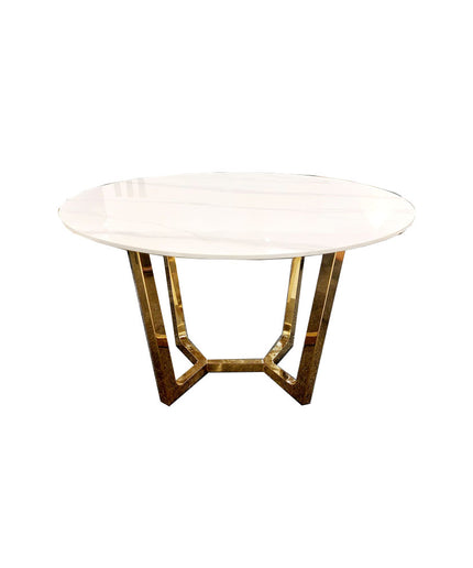 Lucien Gold Dining Table with Pandora Gold Sintered Stone Top