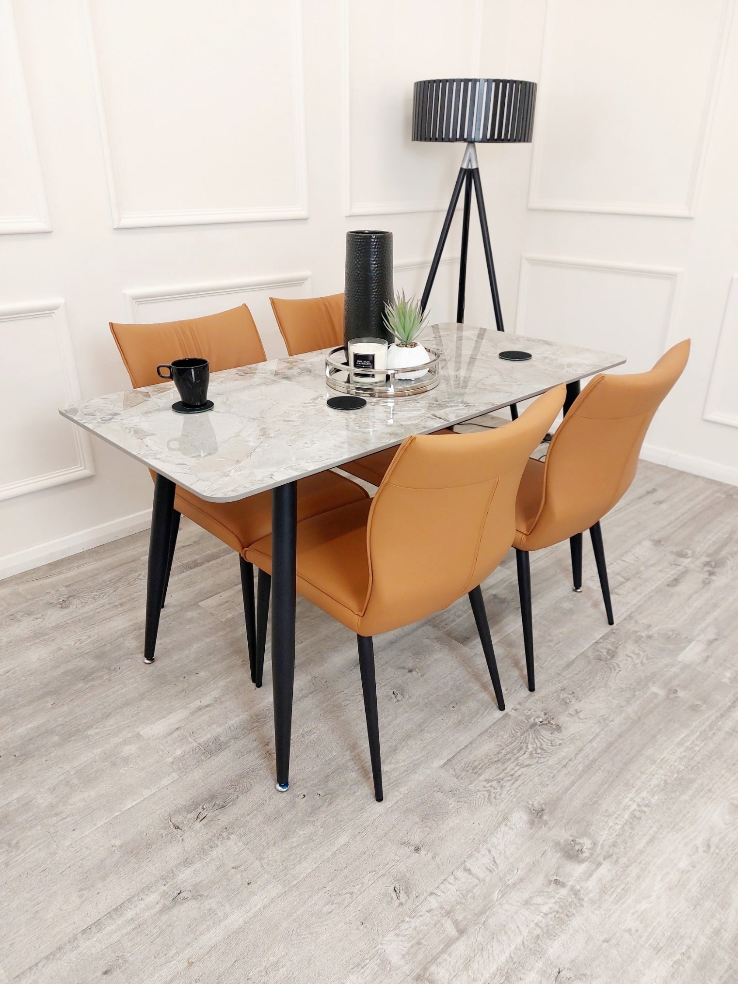 Flora Leather Dining Chair in Pair – Billboard Furniture
