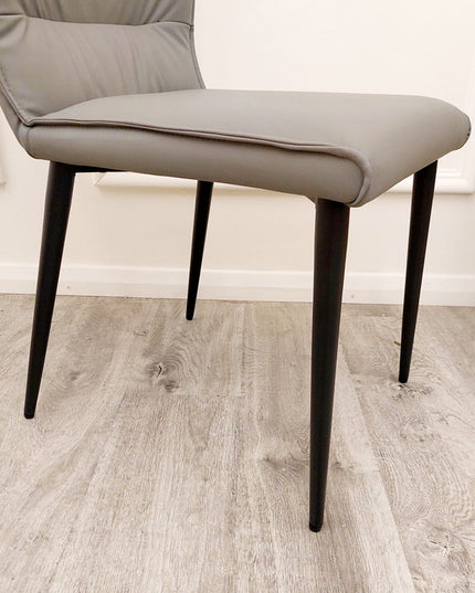 Flora Leather Dining Chair in Pair