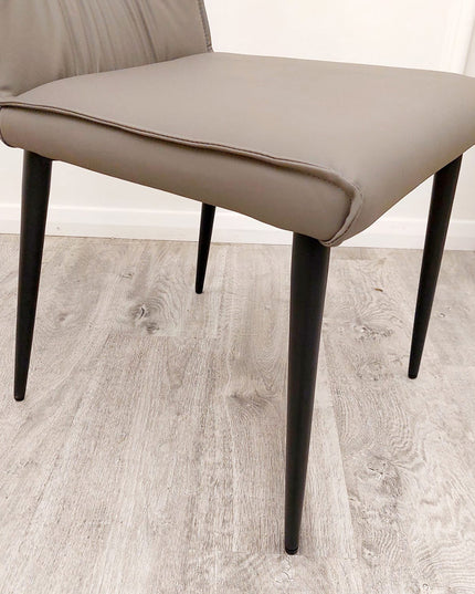 Flora Leather Dining Chair in Pair