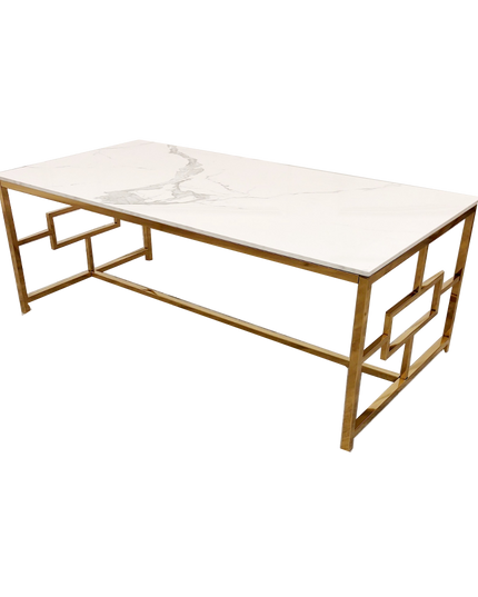 Geo Gold Coffee Table with Polar White Sintered Top
