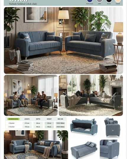 Orien sofa bed 3+2