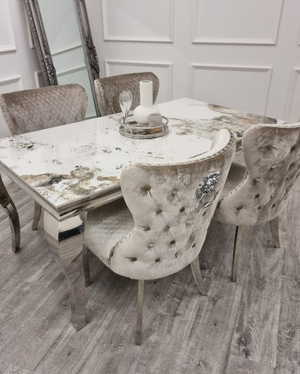 Louis Chrome Dining Table