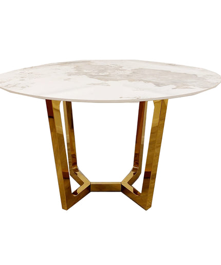 Lucien Gold Dining Table with Pandora Gold Sintered Stone Top