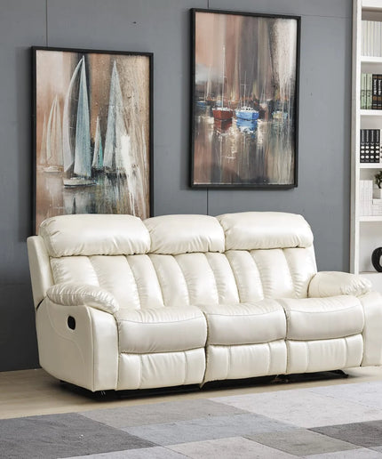 PELLE Leather Aire Manual Recliner Luxurious Sofa Available in Black, Brown, Cream & Grey
