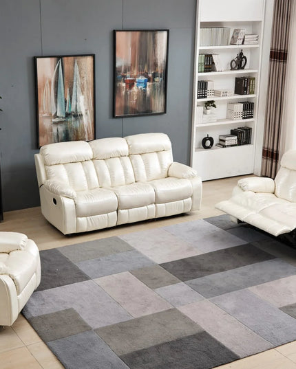 PELLE Leather Aire Manual Recliner Luxurious Sofa Available in Black, Brown, Cream & Grey