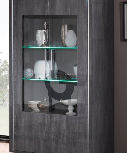 Armony Grey 2 Door Display Cabinet