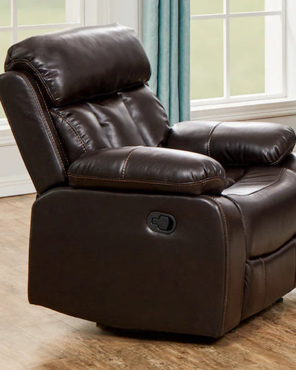 PELLE Leather Aire Manual Recliner Luxurious Sofa Available in Black, Brown, Cream & Grey