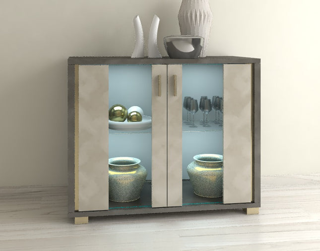 Cesar Sand Birch and Brown Finish 2 Door Sideboard