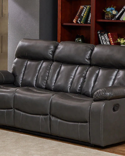 PELLE Leather Aire Manual Recliner Luxurious Sofa Available in Black, Brown, Cream & Grey