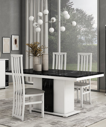 Nevada Black and White Extending Dinning Table