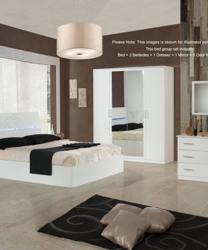 Simona White Italian Bedroom Set