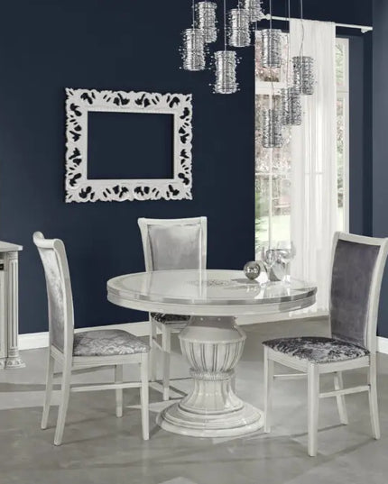 Aurora Lux Flower Velvet Side Chair in Pair (2Pcs)
