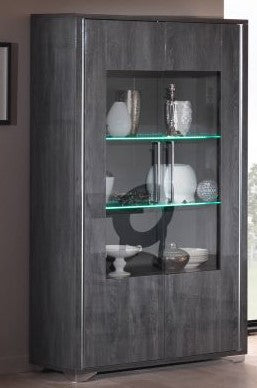 Armony 2 Door Glass Display Cabinet With LED Lights