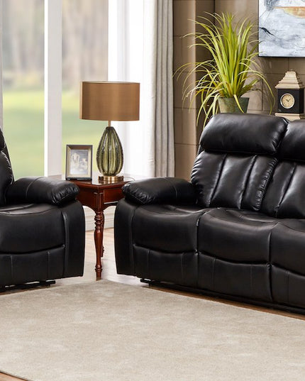 PELLE Leather Aire Manual Recliner Luxurious Sofa Available in Black, Brown, Cream & Grey