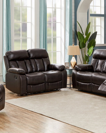 PELLE Leather Aire Manual Recliner Luxurious Sofa Available in Black, Brown, Cream & Grey