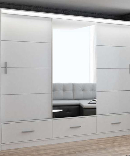 Florence High Gloss 2 and 3 Sliding door wardrobe in 3 colors & 2 sizes 205cm/256cm