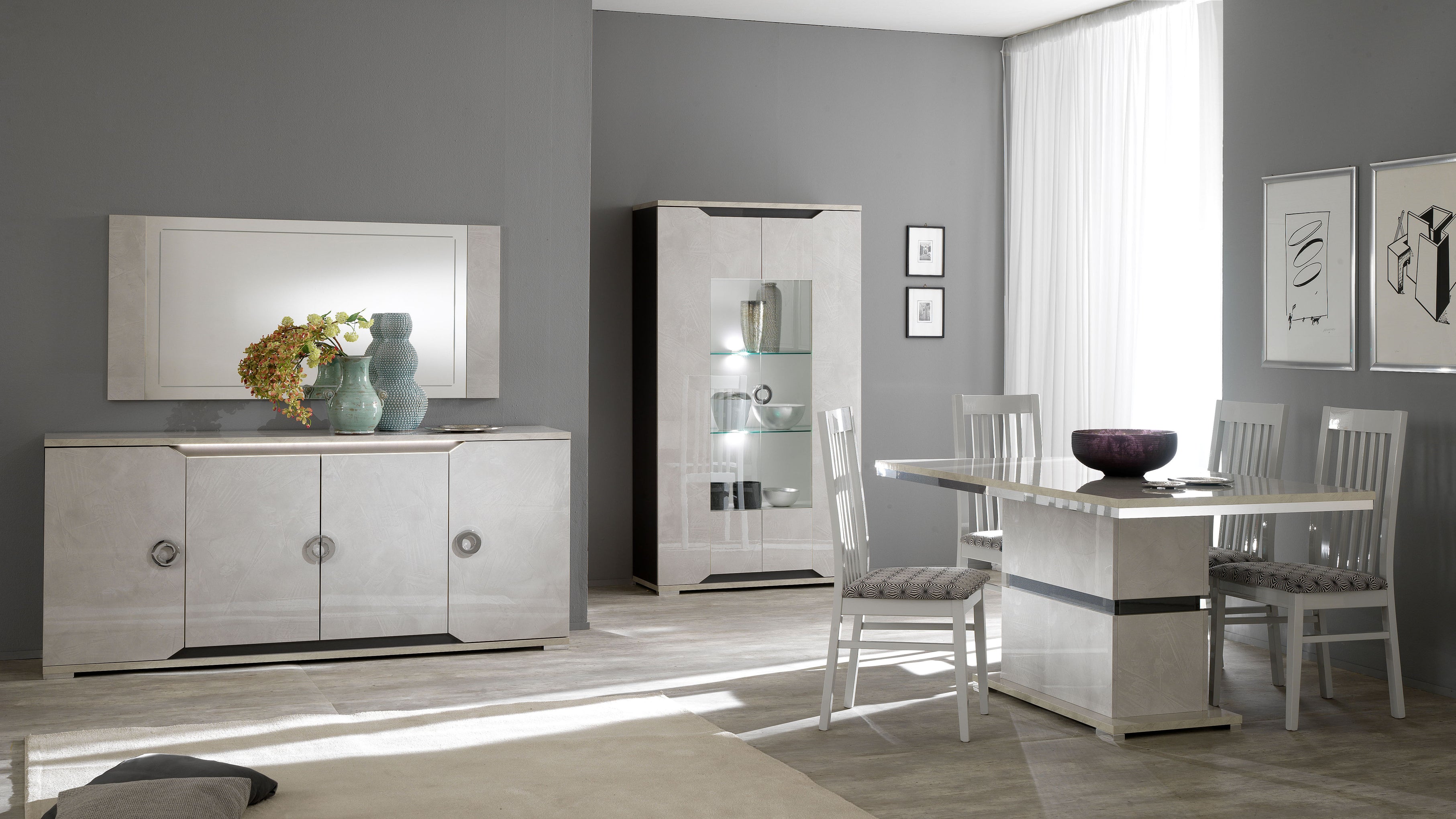 Mistral 4 Door Sideboard With LED Lights – Billboard Furniture