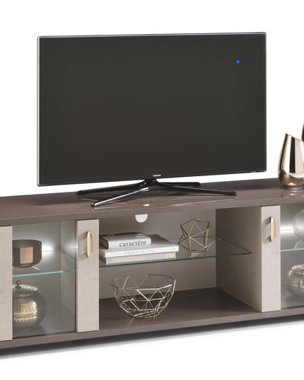 Cesar Sand Birch and Brown Finish TV Unit with LED