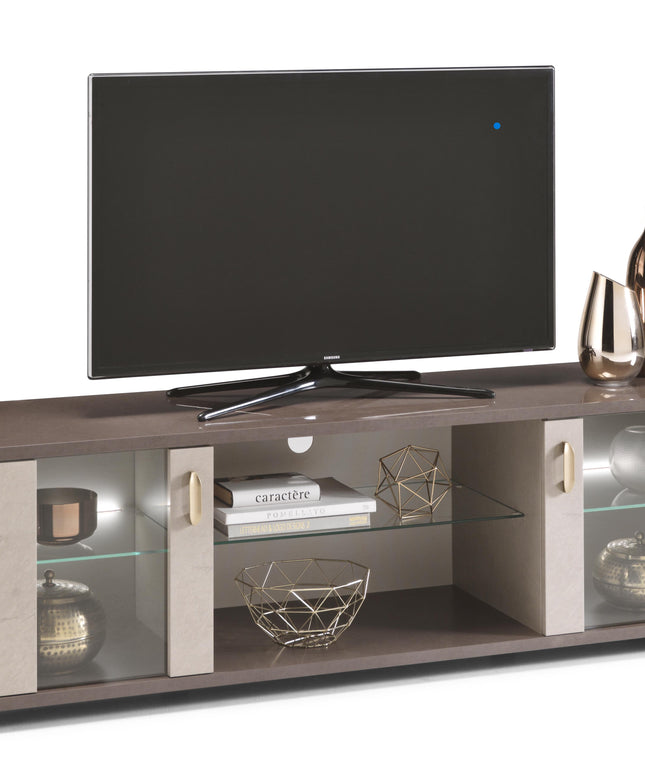 Cesar Sand Birch and Brown Finish TV Unit with LED