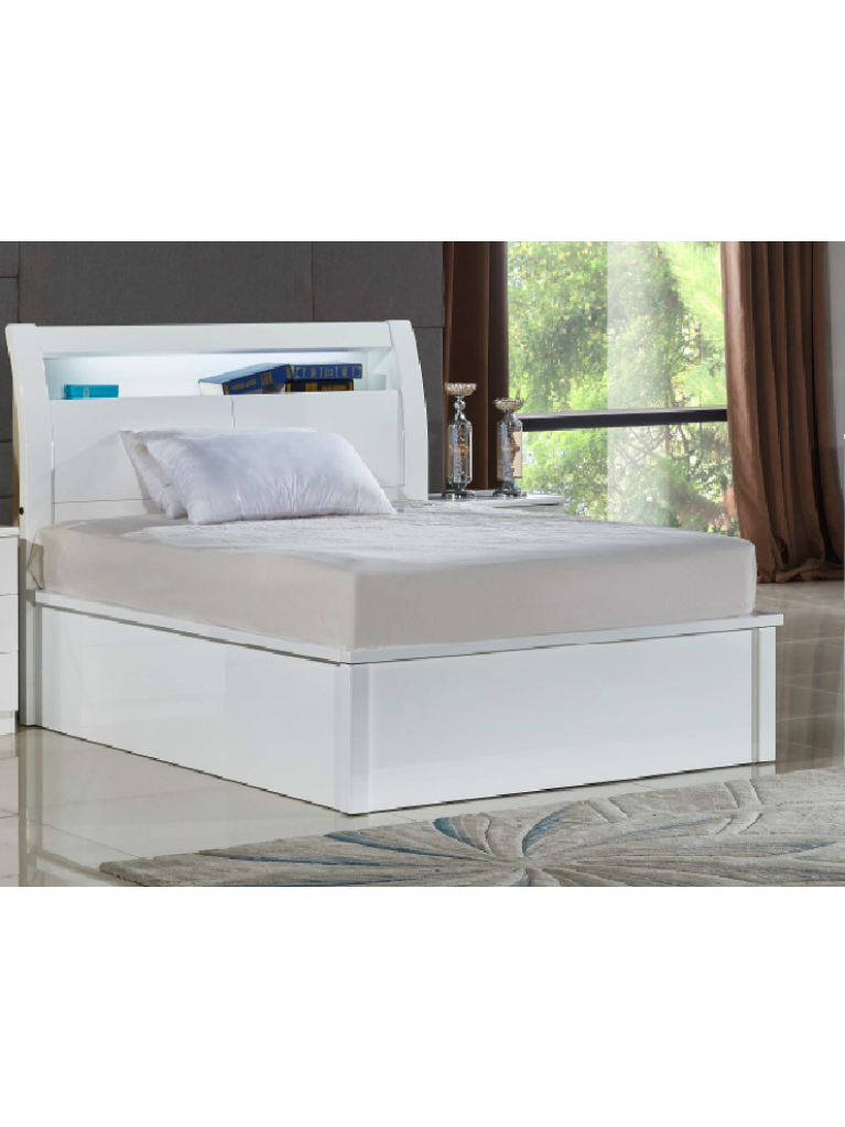 Vegas LED Bed with Storage Bluetooth Speakers USB Charging and remote control