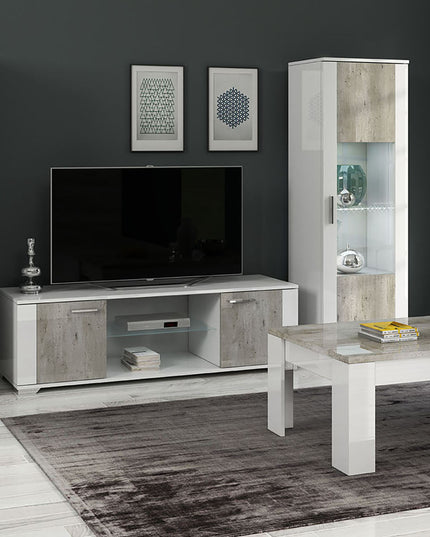 Dylan 1 Door Glass Cabinet With LED Lights