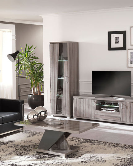 Glamour 1 Door Cabinet With LED Lights
