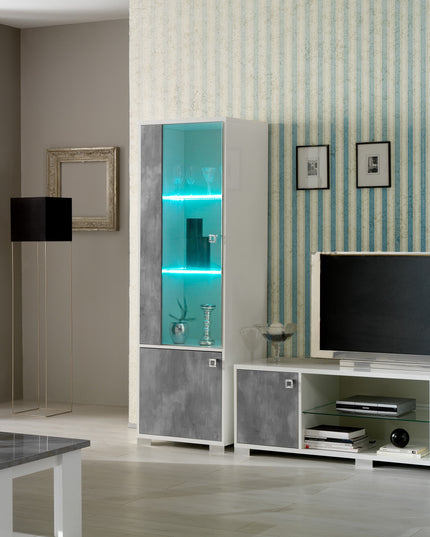 Stella White-Grey Italian 1 Door Cabinet