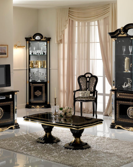 Betty Black-Gold Corner Cabinet