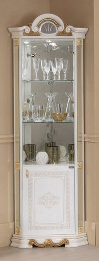 Betty White-Gold Corner Cabinet