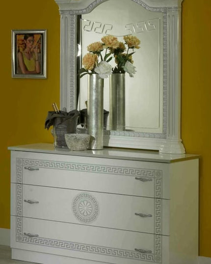 New Serena White-Silver Bedroom Set