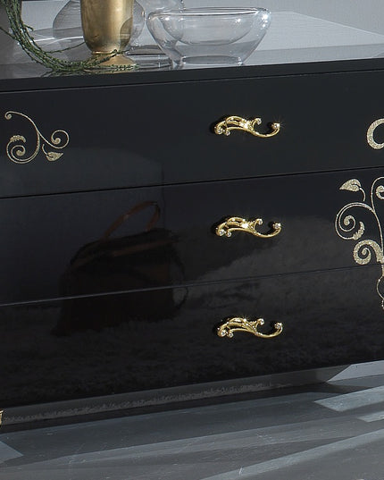 Sofia Black-Gold Bedroom Set
