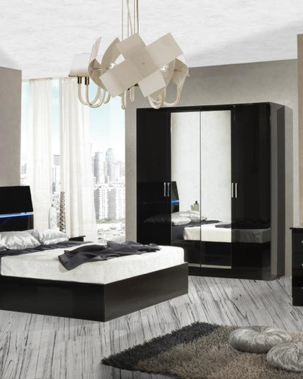 Simona Black Italian Bedroom Set