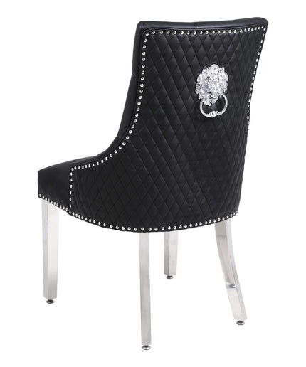 Majestic Midnight Black PU Leather Dining Chair in Pair