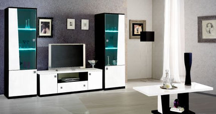 Elisa Italian white-Black TV Stand and Plasma
