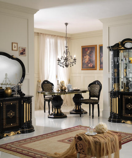 Betty Black-Gold 3 Door Buffet With Mirror